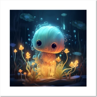 Lumalee - Cute little bioluminescent character for kids Posters and Art